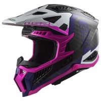 LS2 MX703 X-FORCE-06 CARBON-6K VICTORY off-road helma fluo-růžová